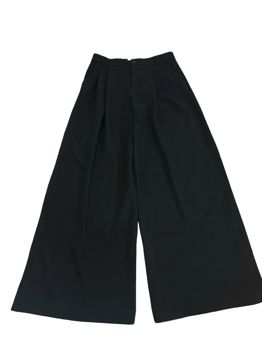 Zara Wide-Leg Black Dress Pants Double Pleated Sz M - Picture 4 of 7